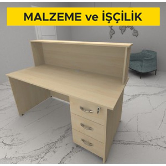 Laminat kaplamalı çekmeceli banko yapılması (Malzeme Dahil)