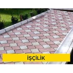 10 cm yüksekliğinde beyaz çimentolu buhar kürlü beton parke taşı ile döşeme kaplaması yapılması (her ebat, renk ve desende) (Malzeme Hariç) (İşçilik)