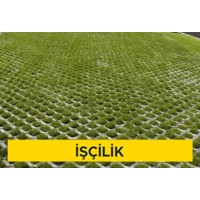 10 cm yüksekliğinde beyaz çimentolu buhar kürlü beton çim taşı ile döşeme kaplaması yapılması (her ebat, renk ve desende) (Malzeme Hariç) (İşçilik)