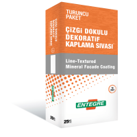 Entegre - Turuncu Paket Çizgi Dokulu Dekoratif Kaplama Sıvası