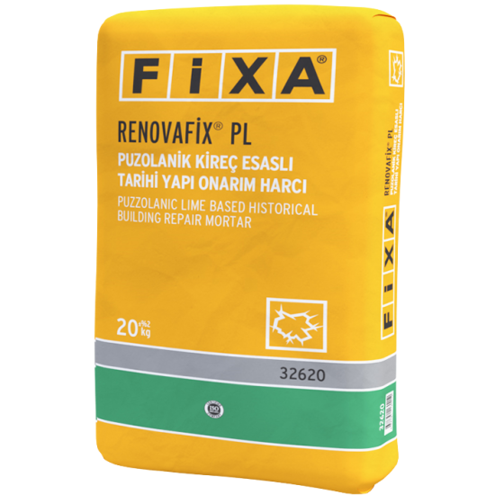 Fixa Yapı Kimyasalları - Renovafix Pl - Puzolanik Kireç Esaslı Tarihi Yapı Onarım Harcı