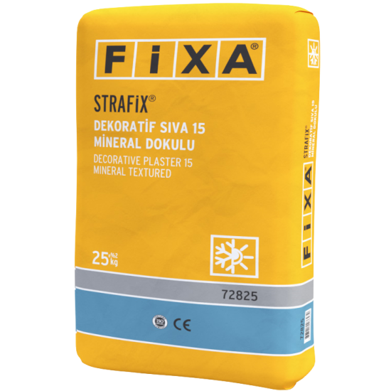 Fixa Yapı Kimyasalları - Strafix Dekoratif Sıva 15 - Mineral Dokulu - Beyaz (İnce)