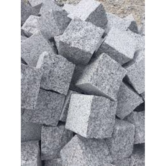 Granit parke taşı (8 x 10 x 10 cm) doğal parke taşı (Doğal kırma küp taş, en x boy x yükseklik)