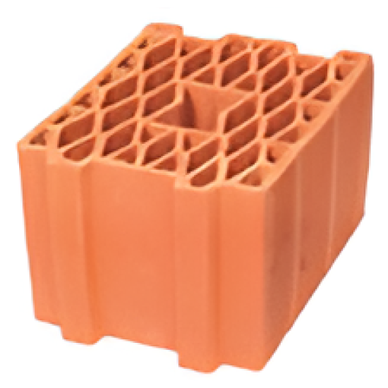 Kudret Tuğla - 19 x 25'lik Petek İzolasyon Tuğlası - 250 x 190 x 190 mm Ebatlarında Düşey Delikli İzo Tuğla