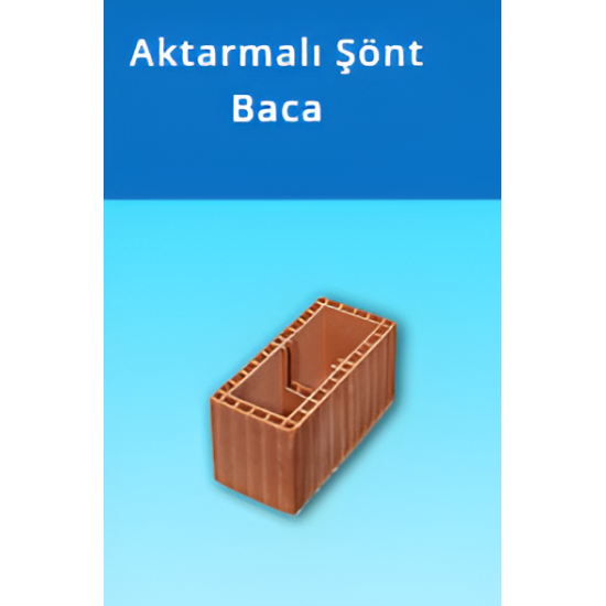 Kudret Tuğla - Aktarmalı Şönt Baca Tuğlası - 400 x 190 x 190 mm Ebatlarında
