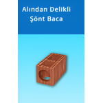 Kudret Tuğla - Alından Delikli Şönt Baca Tuğlası - 400 x 190 x 190 mm Ebatlarında