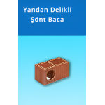 Kudret Tuğla - Yandan Delikli Şönt Baca Tuğlası - 400 x 190 x 190 mm Ebatlarında