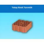 Kudret Tuğla - Yatay Kesit Yarımlık Petek İzolasyon Tuğlası - 100 mm Yüksekliğinde Düşey Delikli İzo Tuğla