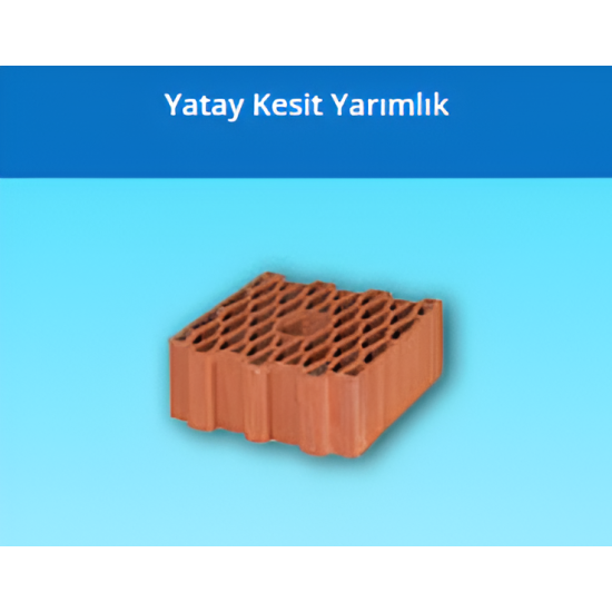 Kudret Tuğla - Yatay Kesit Yarımlık Petek İzolasyon Tuğlası - 100 mm Yüksekliğinde Düşey Delikli İzo Tuğla