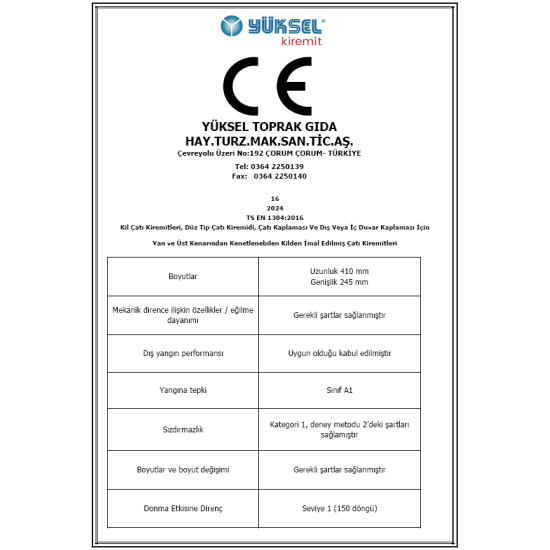 Yüksel Kiremit - Marsilya Kiremit