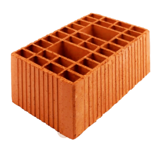 Zümrüt Kiremit Tuğla - Küçük Yığma Tuğla - 285 x 145 x 135 mm Ebatlarında Düşey Delikli Tuğla