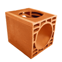 Zümrüt Kiremit Tuğla - Yuvarlak Baca Tuğlası - 190 x 190 x 190 mm Ebatlarında