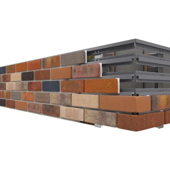 Farklı Renk Tonlarının Karışımı Renkte, 16-30 mm Kalınlıkta, Yüzey Alanı > 0.15 m² Giydirme Cephe Tuğlası