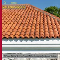 90 Donma Çözülme Çevrimine Dayanıklı Mahya Kiremitleriyle Çatı Mahyası Malzeme Dahil Yapılması