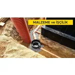 Ø 100 mm anma çaplı, PVC esaslı koruge drenaj borusunun temini ve yerine dösenmesi (Malzeme Dahil)