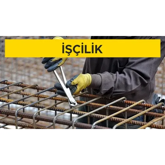 Ø 14 - Ø 28 mm nervürlü beton çelik çubuğu, çubukların kesilmesi, bükülmesi ve yerine konulması. (Malzeme Hariç) (İşçilik)