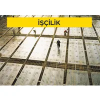 Nervürlü çelik hasırın yerine konulması 1,500-3,000 kg/m2 (3,000 kg/m2 dahil) (Malzeme Hariç) (İşçilik)