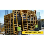 Plywood ile düz yüzeyli betonarme kalıbı yapılması (Malzeme Dahil)