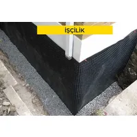 Bodrum perdelerinde su yalıtımı üzerine HDPE esaslı drenaj ve koruma levhası temini ve yerine döşenmesi (150 ≤ basınç dayanımı < 200 KN/m²) (Malzeme Hariç) (İşçilik)