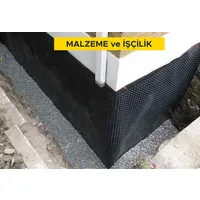 Bodrum perdelerinde su yalıtımı üzerine HDPE esaslı drenaj ve koruma levhası temini ve yerine döşenmesi (150 ≤ basınç dayanımı < 200 KN/m²) (Malzeme Dahil)