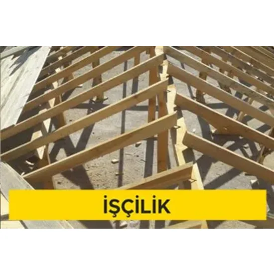 Çatı üzerine tahta kaplama yapılması (Malzeme Hariç) (İşçilik)