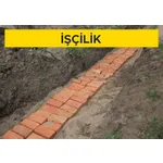 Yer altı kablo kanalı için (bir adet alçak gerilim kablolu ve bir adet yüksek gerilim kablolu) kum ve harman tuğlası serilmesi (Tip-B) (Malzeme Hariç) (İşçilik)