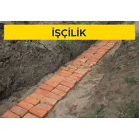 Yer altı kablo kanalı için (bir adet alçak gerilim kablolu ve bir adet yüksek gerilim kablolu) kum ve harman tuğlası serilmesi (Tip-B) (Malzeme Hariç) (İşçilik)