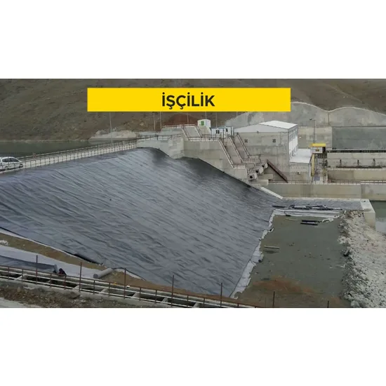1,5 mm kalınlıkta, LDPE esaslı, (düz tip yada sinyal tabakalı) jeomembran ile su yalıtımı yapılması (Malzeme Hariç) (İşçilik)