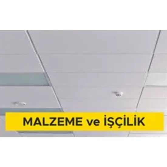 60x60cm ebadında 0,50mm kalınlığında minimum 20 mikron elektrostatik toz boyalı (polyester esaslı) deliksiz sıcak daldırma galvanize sac plakadan sarkmalı sistem asma tavan yapılması (Malzeme Dahil) 60x60cm ebadında 0,50mm kalınlığında minimum 20 mikron elektrostatik toz boyalı (polyester esaslı) deliksiz sıcak daldırma galvanize sac plakadan sarkmalı sistem asma tavan yapılması (Malzeme Dahil)