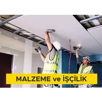 Alçı levhalar ile çift iskeletli askı sistemli asma tavan yapılması (Askı çubuğu mesafesi aynı yönde 750 mm, ana taşıyıcı profil mesafesi 800 mm, tali taşıyıcı profil mesafesi 500 mm aks aralıkları ile) (12,5 mm çift kat yangına dayanımı arttırılmış alçı Alçı levhalar ile çift iskeletli askı sistemli asma tavan yapılması (Askı çubuğu mesafesi aynı yönde 750 mm, ana taşıyıcı profil mesafesi 800 mm, tali taşıyıcı profil mesafesi 500 mm aks aralıkları ile) (12,5 mm çift kat yangına dayanımı arttırılmış alçı