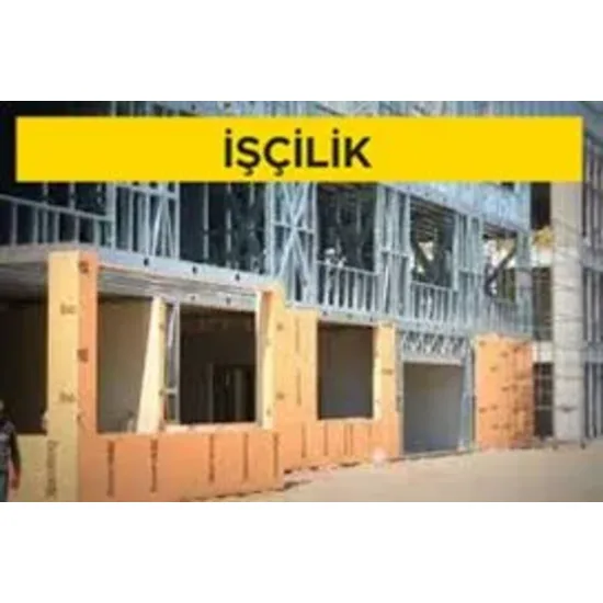 Her iki yüzü cam elyaf şilte kaplı, lifler ile güçlendirilmiş alçı levhalar ile tek iskeletli dış cephe duvarı yapılması ( Tek Duvar C 100 profili-40 cm aks aralığı) (dış yüzeyde tek kat 12,5 mm cam elyaf şilte kaplı levha, iç yüzünde (Malzeme Hariç) (İşç Her iki yüzü cam elyaf şilte kaplı, lifler ile güçlendirilmiş alçı levhalar ile tek iskeletli dış cephe duvarı yapılması ( Tek Duvar C 100 profili-40 cm aks aralığı) (dış yüzeyde tek kat 12,5 mm cam elyaf şilte kaplı levha, iç yüzünde (Malzeme Hariç) (İşç