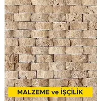 Her renk, boyut, şekil ve desende fileli (file üzerine dizilmiş) doğal taş mozaikler (derzsiz - patlatma yüzeyli) ile derzsiz duvar ve cephe kaplaması yapılması. (Malzeme Dahil)