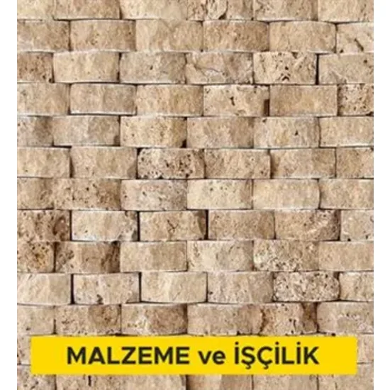 Her renk, boyut, şekil ve desende fileli (file üzerine dizilmiş) doğal taş mozaikler (derzsiz - patlatma yüzeyli) ile derzsiz duvar ve cephe kaplaması yapılması. (Malzeme Dahil)