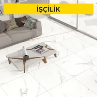 60 x 60 cm anma ebatlarında, her türlü desen ve yüzey özelliğinde, I.kalite, renkli, sırlı porselen karo ile 3 mm derz aralıklı döşeme kaplaması yapılması (karo yapıştırıcısı ile) (Malzeme Hariç) (İşçilik)