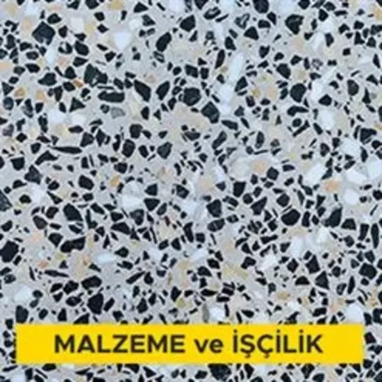Mermer agregalı betondan yapılmış hazır, teçhizatlı, (L) şeklinde levha ile denizlik, parapet veya harpuşta yapılması (her türlü yüzey işlemli) (Malzeme Dahil)