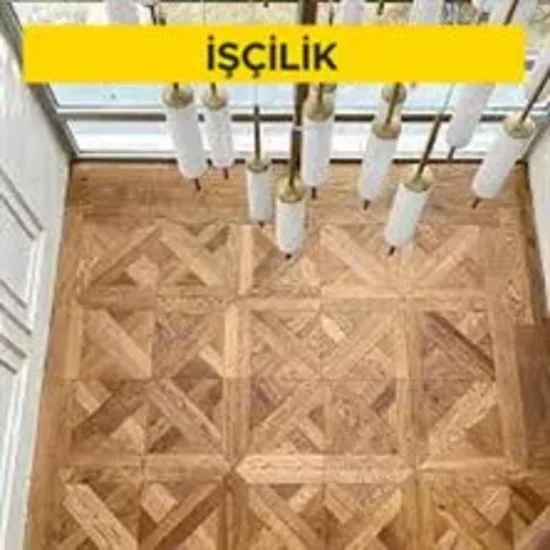 Beton zemin üzerine kadronlu 15-16 mm kalınlıkta I.sınıf meşe parke kaplama yapılması (Malzeme Hariç) (İşçilik)