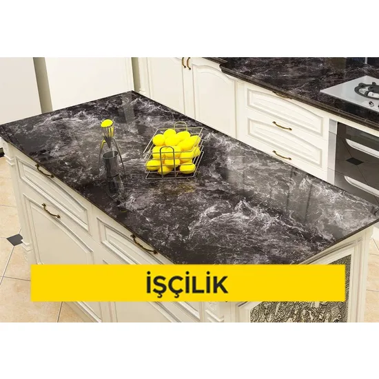 3 cm kalınlığındaki renkli mermer ile tezgah üstü kaplaması yapılması (Malzeme Hariç) (İşçilik)