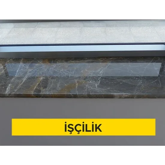 3 cm kalınlığında renkli mermer levha ile dış denizlik yapılması (3cmx30-40- 50cmxserbest boy) (honlu veya cilalı) (Malzeme Hariç) (İşçilik)