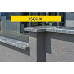 3 cm kalınlığında renkli mermer levha ile parapet yapılması (3cmx30-40- 50cmxserbest boy) (honlu ve cilalı hariç her türlü yüzey işlemli) (Malzeme Hariç) (İşçilik)