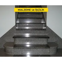 Renkli mermer levha ile merdiven basamağı kaplaması yapılması (basamak 3 cm, rıht 2 cm kalınlığında) (honlu veya cilalı) (Malzeme Hariç) (İşçilik)