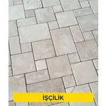 3 cm kalınlığında açık renkli traverten levha ile döşeme kaplaması yapılması (3cmx30-40-50cmxserbest boy) (honlu veya cilalı) (Malzeme Hariç) (İşçilik)