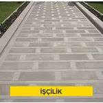 4 cm kalınlığında andezit levha ile döşeme kaplaması yapılması (30cmxserbest boy) (Malzeme Hariç) (İşçilik)
