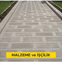 Andezit plaklar ile merdiven basamağı kaplaması yapılması (B:6 cm, R:4 cm) (Malzeme Dahil)