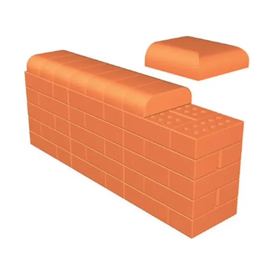 Çenesizler Toprak - Kiremit Tuğla - Büyük Pres Tuğla Çift Oval İç Köşe - 215 x 215 x 102 mm Ebatlarında Pres Tuğla