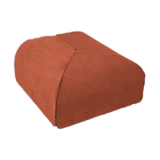Çenesizler Toprak - Kiremit Tuğla - Büyük Pres Tuğla Çift Oval İç Köşe - 215 x 215 x 102 mm Ebatlarında Pres Tuğla