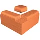 Çenesizler Toprak - Kiremit Tuğla - Büyük Pres Tuğla Oval Dış Köşe Dönüş - 215 x 215 x 102 mm Ebatlarında Pres Tuğla