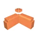 Çenesizler Toprak - Kiremit Tuğla - Büyük Pres Tuğla Oval İç Köşe Dönüş - 215 x 215 x 102 mm Ebatlarında Pres Tuğla