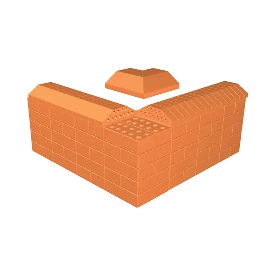 Çenesizler Toprak - Kiremit Tuğla - Büyük Harpuşta Tepesi Kesik Dönüş - 301 x 100 x 105 mm Ebatlarında Pres Tuğla