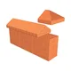 Çenesizler Toprak - Kiremit Tuğla - Büyük Harpuşta Tuğlası Bitişi - 310 x 310 x 153 mm Ebatlarında Pres Tuğla