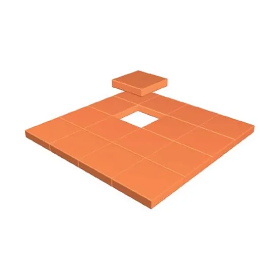 Çenesizler Toprak - Kiremit Tuğla - Çevre Taban Tuğlası Kare - 210 x 210 x 40 mm Ebatlarında